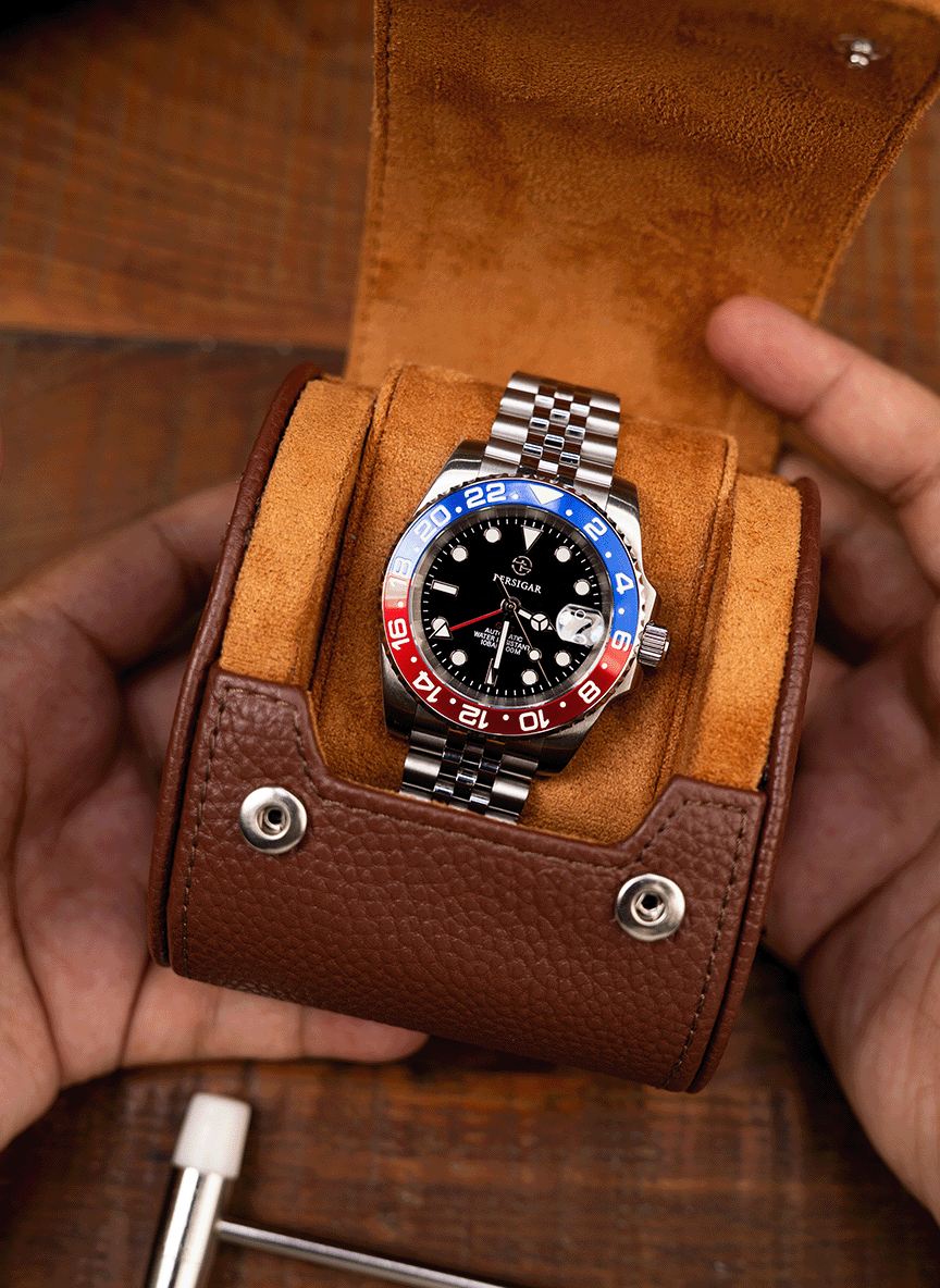 Brown Watch Roll – One Watch