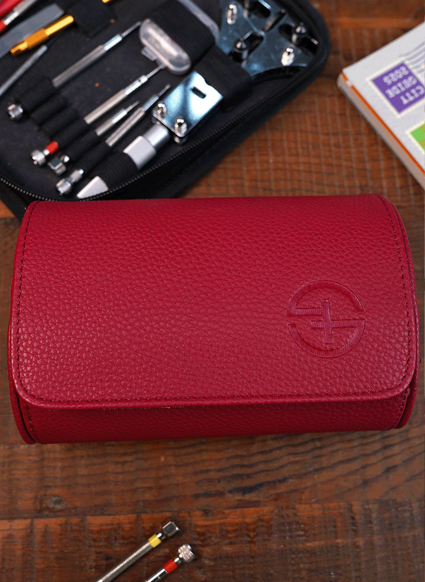 Red Watch Roll – Two Watches