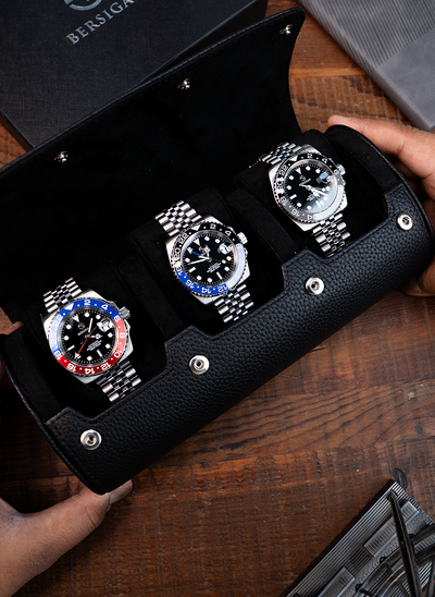 Astuccio nero per orologi – Tre orologi