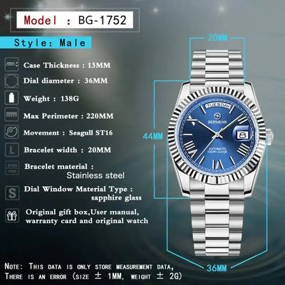 BERSIGAR LUXAURA 1752 BLUE - watches