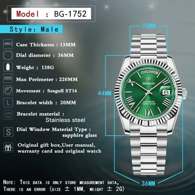 BERSIGAR LUXAURA 1752 GREEN - watches